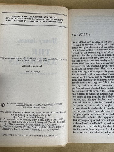 The American (Henry James - HB, The New American Library, 1963)