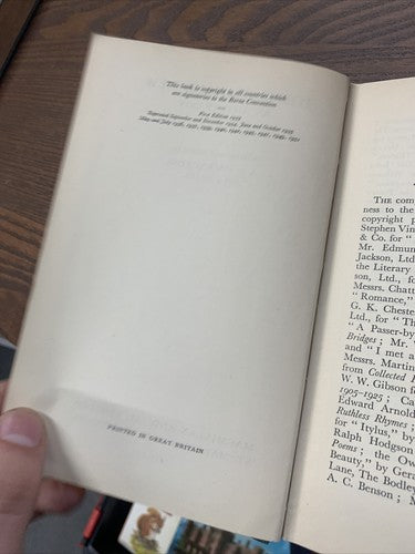 Poems Old And New An Anthology MacMillan And Co. London 1951 Hardback 