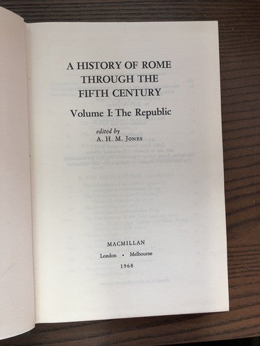 A History of Rome through the Fifth Century Volume 1: The Republic (1968) HB