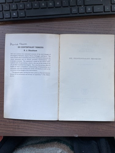 Six Existentialist Thinkers by Blackham, H. J. (Paperback Routledge 1961)