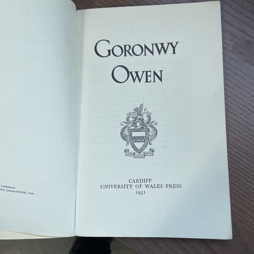 Goronwy Owen - Williams, W D 1951 university Of Wales Press