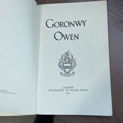 Goronwy Owen - Williams, W D 1951 university Of Wales Press