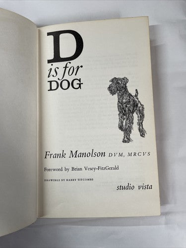 D Is For Dog By Frank Manolson 1964 First Edition Hardback 