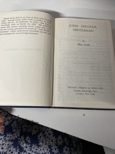 John Halifax Gentleman, by Mrs Craik Published by Nelson & Sons