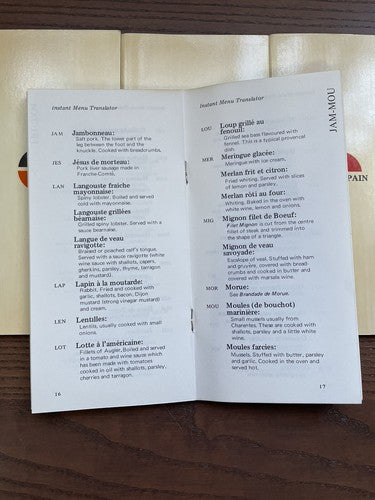 The Pocket Gourmet Instant Menu Translator: France, Italy, Germany, Spain 