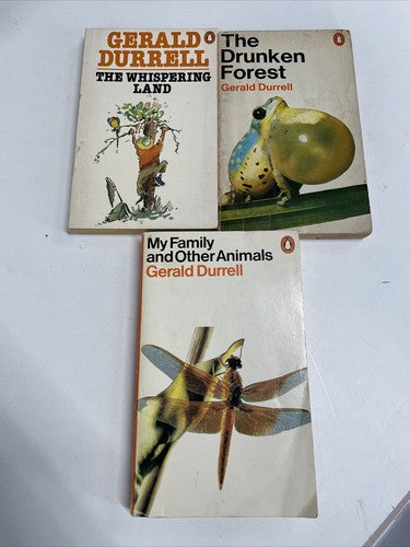 3x Gerald Durrell Penguin Orange Vintage Book Bundle