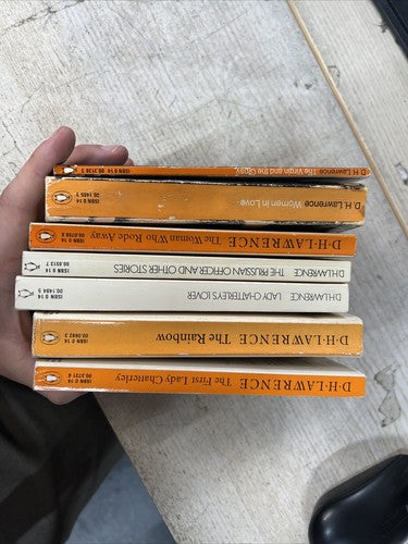 7x DH Lawrence Penguin Classics Vintage ORANGE Book Bundle Set
