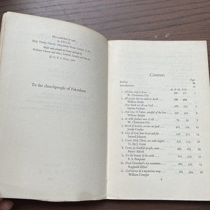 Hymns and Worship, G.F.S. Gray - First Edition 1961