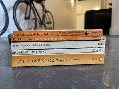 5x D.H.Lawrence Penguin Orange Vintage Book Set