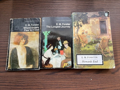 3x E M Forster Penguin Classics ORANGE Vintage Book Bundle Set