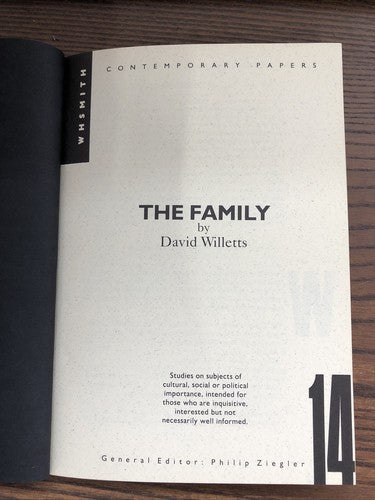 The Family Contemporary Papers #14, David Willetts - W H Smith