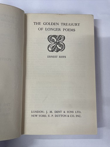 The Golden Treasury of Longer Poems - Ernest Rhys - 1939, Everyman's Library