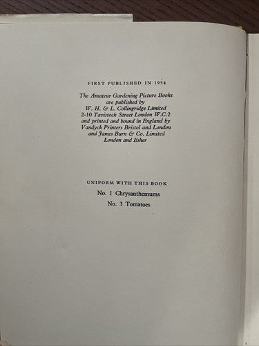 Roses, Amateur Gardening - Picture Book Number 2, A.G.L. HELLYER, 1st. Ed. 1954