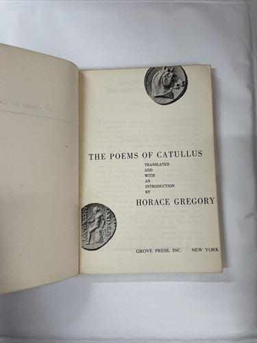 The Poems Of Catullus, Horace Gregory (1956) Grove Press PB