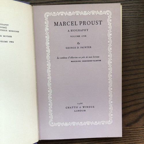 Marcel Proust A Biography Volumes 1 & 2 George Painter (1966)