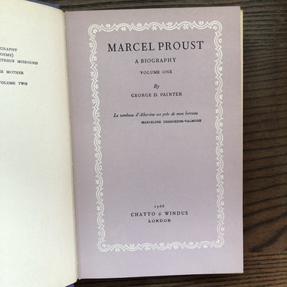 Marcel Proust A Biography Volumes 1 & 2 George Painter (1966)
