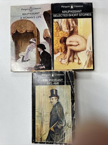 3x Guy De Maupassant Penguin Vintage Book Bundle