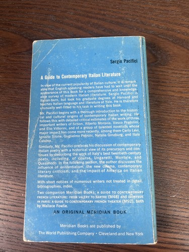 A Guide to Contemporary Italian Literature (Sergio Pacifici - 1962) (ID:72865)