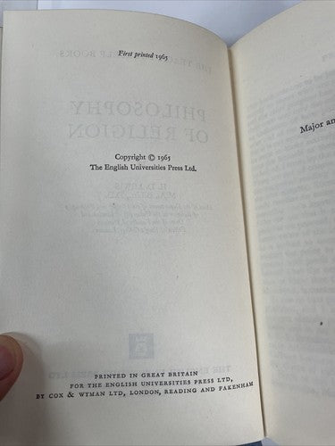 The Philosophy of Religion (H. D. Lewis - 1965)