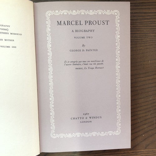 Marcel Proust A Biography Volumes 1 & 2 George Painter (1966)