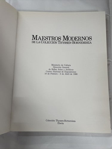 MAESTROS MODERNOS de la Colección Thyssen-Bornemisza - Madrid 1986