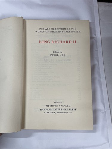 King Richard II (The Arden Edition), Peter Ure (ed), Methuen / Harvard, 1961