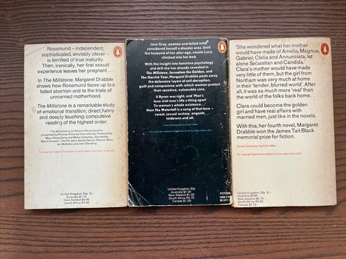 3x Margaret Drabble Penguin Classics ORANGE Vintage Book Bundle Set