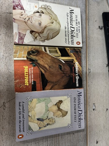 3x Monica Dickens Penguin Classics Vintage ORANGE Book Bundle Set