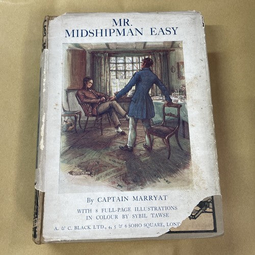 Mr. Midshipman Easy, Captain F. Marryat (1921) A and C. Black Ltd, HB dustjacket