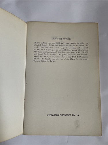 LeRoi Jones The Baptism & The Toilet (1967) Evergreen #10 First Edition 