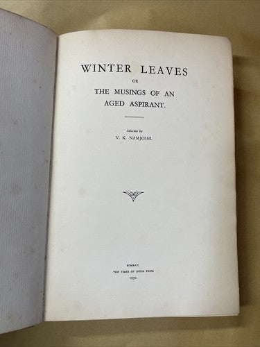 Winter Leaves, or the Musings of an aged Aspirant VK Namjoshi (1930)