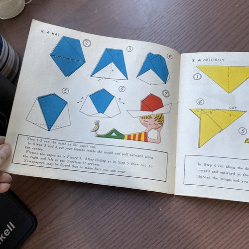 Origami Japanese paper folding Activity instruction Book - 12 shapes 