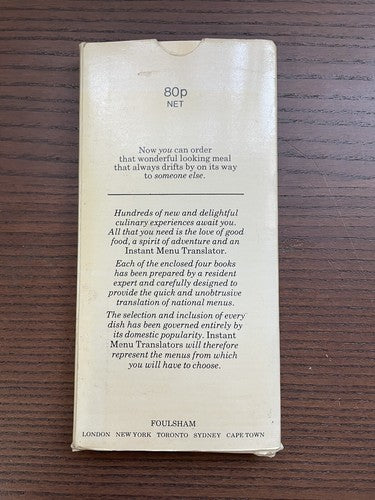 The Pocket Gourmet Instant Menu Translator: France, Italy, Germany, Spain 