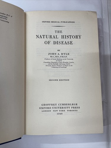 The Natural History of Disease, John A.Ryle (1948) OUP