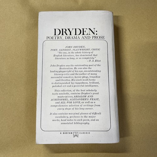 Dryden: Poems, Plays and Essays (Bantam - 1967)