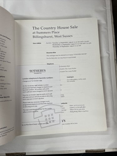 Sothebys September 1999 The Country House Sale