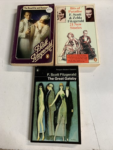 3x F Scott Fitzgerald Penguin Classics Vintage Book Bundle Set