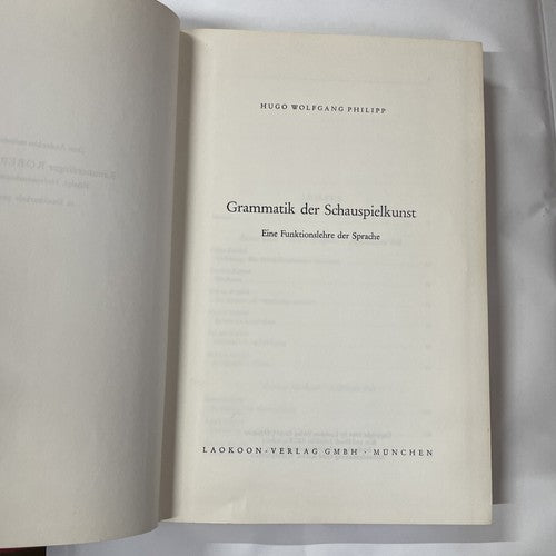 Grammatik der Schauspielkunst, H. W. Philipp, 1964