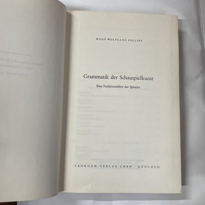 Grammatik der Schauspielkunst, H. W. Philipp, 1964