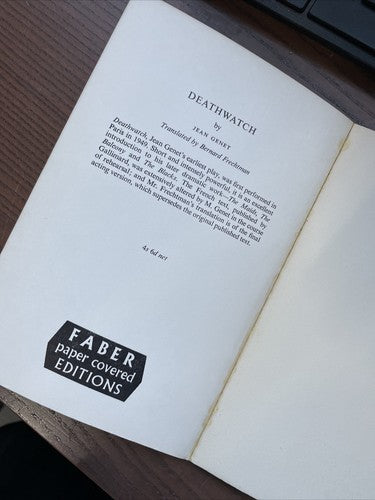 Deathwatch, Jean Genet - Faber Paperback 1st UK Edition 1961 