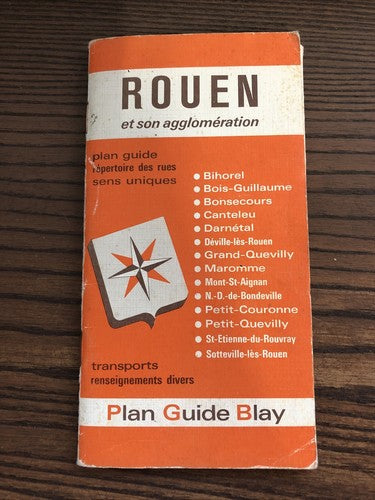 Rouen: Town Plan/Map Agglomeration (Plan Guide Blay) 1982