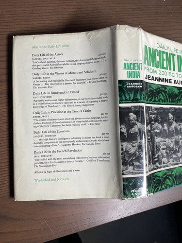 Daily Life in Ancient India, J. Auboyer - 1965 First Uk Edition Weidenfeld