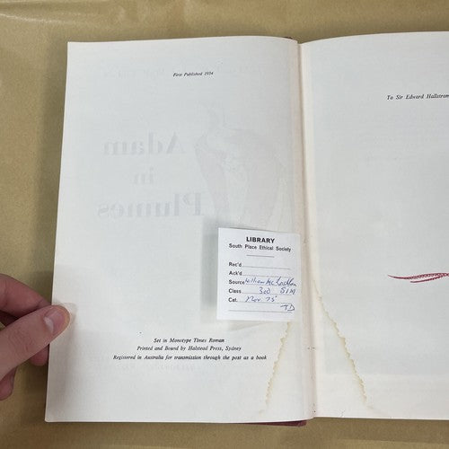Adam in Plumes, Colin Simpson (1955) HB