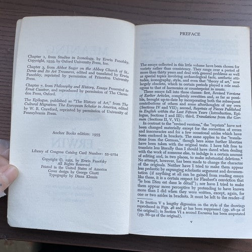 Meaning in the Visual Arts, E. Panofsky - Doubleday Aanchor 1955 Paperback