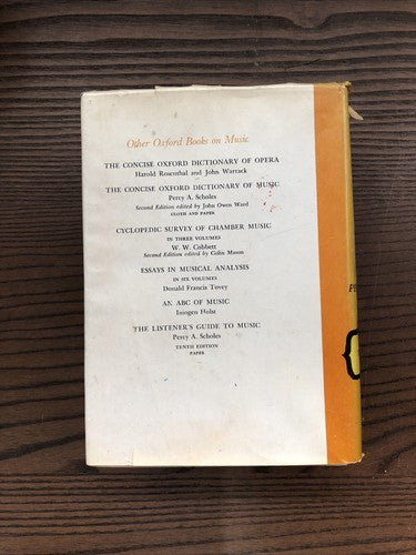 The Oxford Companion to Music, Percy A. Scholes (1970 - 10th ed) with Dustjacket