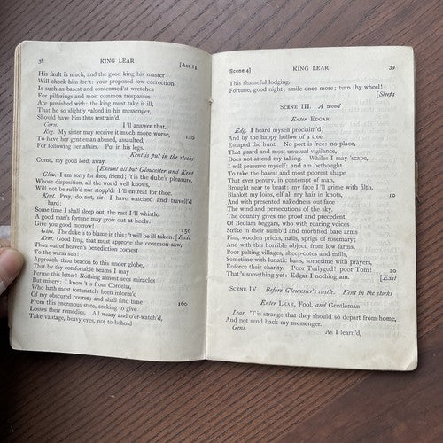 3x Plain Text Shakespeare: King Lear, The Tempest, Anthony And Cleopatra - 1930s