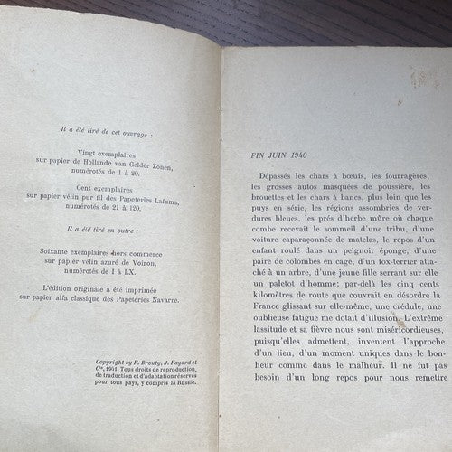 Journal a Rebours - Colette, 1941, Artheme Fayard