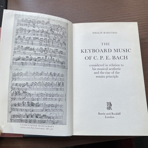 The Keyboard Music of C.P.E Bach, P.Barford 1965 First Edition Barrie & Rockliff