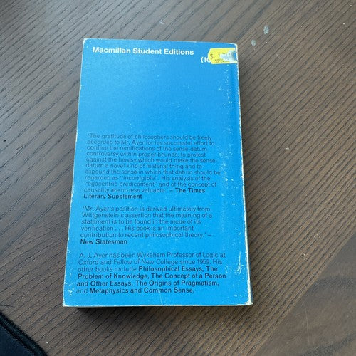 The Foundations Of Empirical Knowledge, A J Ayer 1969 Macmillan