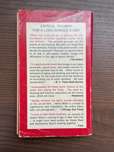 Tropic of Capricorn - Henry Miller, Grove Press Paperback Book 1961